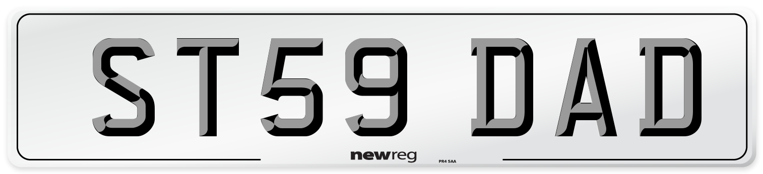 ST59 DAD Number Plate from New Reg